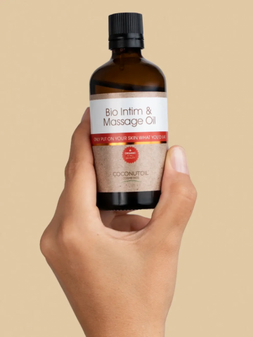 CoconutOil Cosmetics Bio intímny a masážny olej so sladkým pomarančom – 80 ml Bio intimní a masážní olej se sladkým pomerančem Coconutoil Cosmetics 80 ml pro intimní péči, masáž a hydrataci