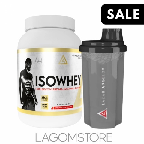 Lazar Angelov ISOWHEY 1600 g + darček shaker – prémiový proteínový izolát s rýchlou vstrebateľnosťou
