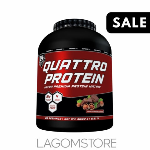 Superior14 Quattro Protein 3000g – komplexný proteínový prášok so štyrmi zdrojmi bielkovín na podporu rastu svalov a regenerácie